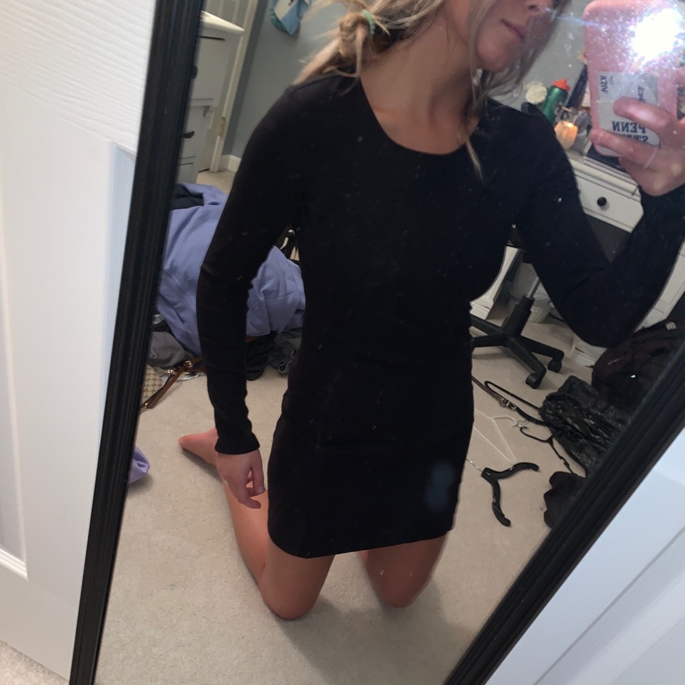 All black long sleeve dress